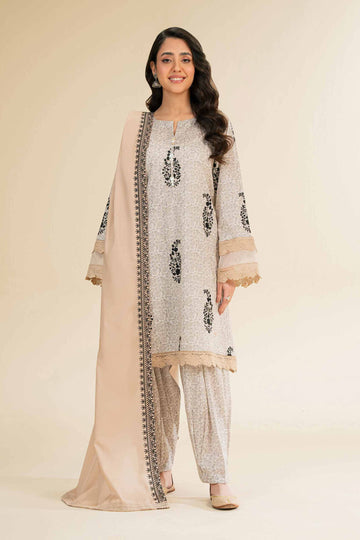 Nishat Linen 3 Piece - Printed Embroidered Suit - 42501360 Online Shopping